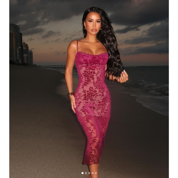 NEW House of CB Ione Dress Cranberry Large+ (XL) - Picture 9 of 17